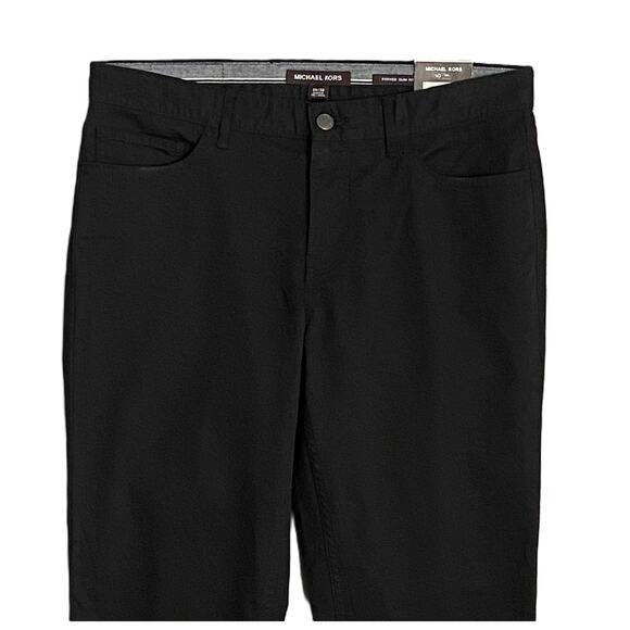 Michael Kors Men's 30x32 Parker Slim Fit Pant Stretch Solid Black NEW - Picture 2 of 11